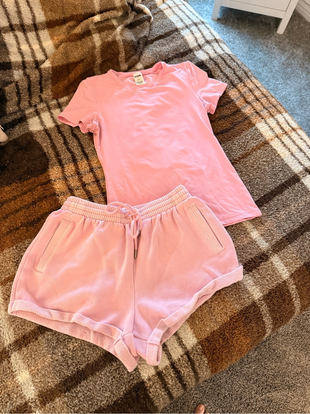 Women’s Pink Short Sleeve Set - Soft Shorts & Tee